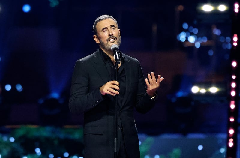 Iraqi singer Kadim Al Sahir performing for the opening of the Infinite Nights concert series at Expo 2020 Dubai. The star will perform at Etihad Arena in Abu Dhabi on May 4. AFP