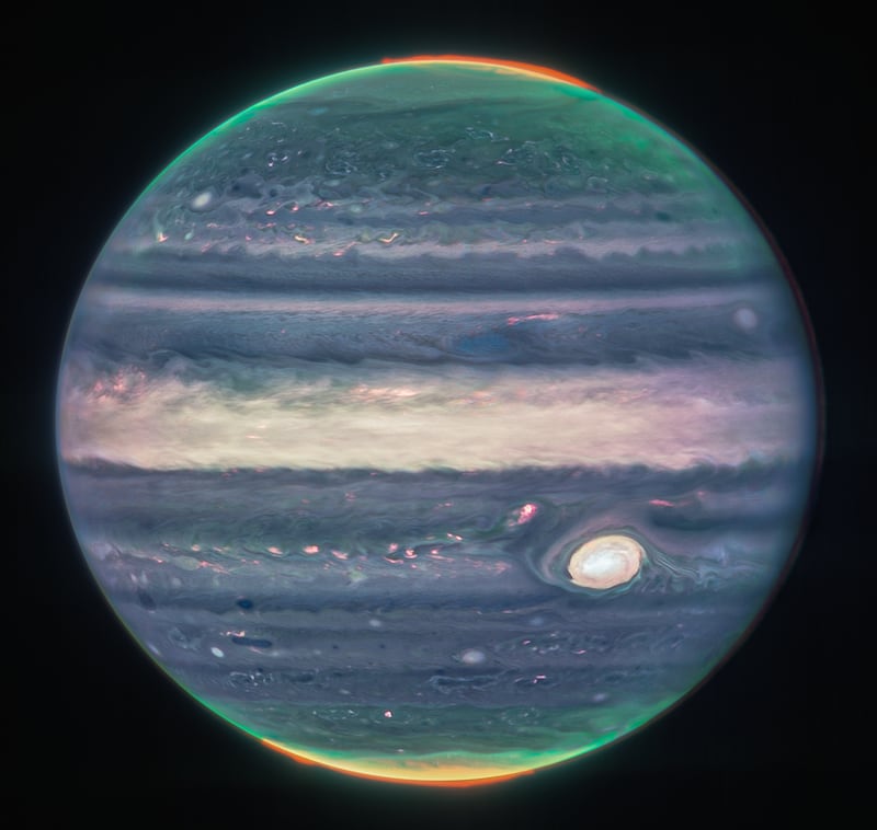 Jupiter as seen by the James Webb telescope.