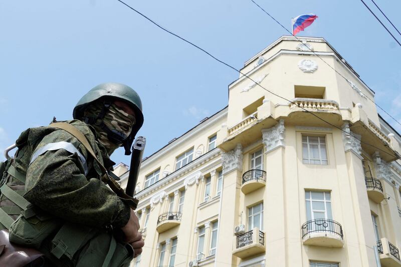 A Wagner group fighter on a street in the Russian city of Rostov-on-Don. AFP