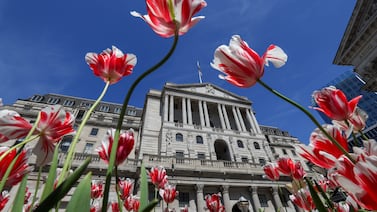 The Bank of England in London. Many economists have said that interest rates may stay at 5.25 per cent for longer than initially predicted. Bloomberg