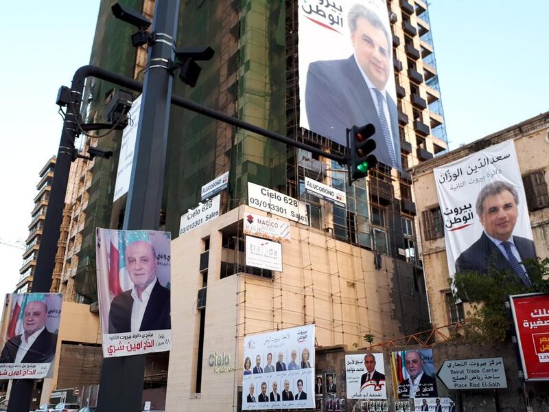 Men abound, while women are rarely to be spotted on the lists of the mainstream parties competing for power in Lebanon's elections.  India Stoughton / The National