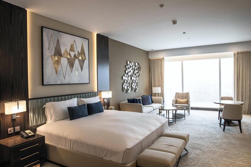 DUBAI, UNITED ARAB EMIRATES. 30 AUGUST 2020. The soon to opened Sofitel at Wafi a first look at the property as it gears up fr it’s soft opening. (Photo: Antonie Robertson/The National) Journalist: Farah Andrews. Section: National.