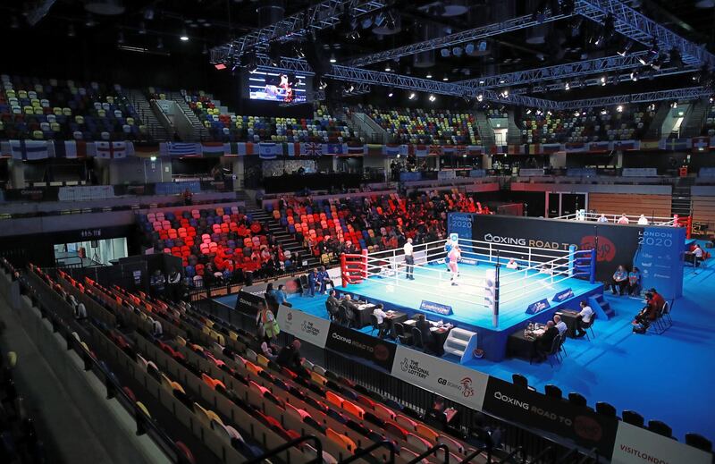 Empty seats at the Copper Box Arena on Monday. PA