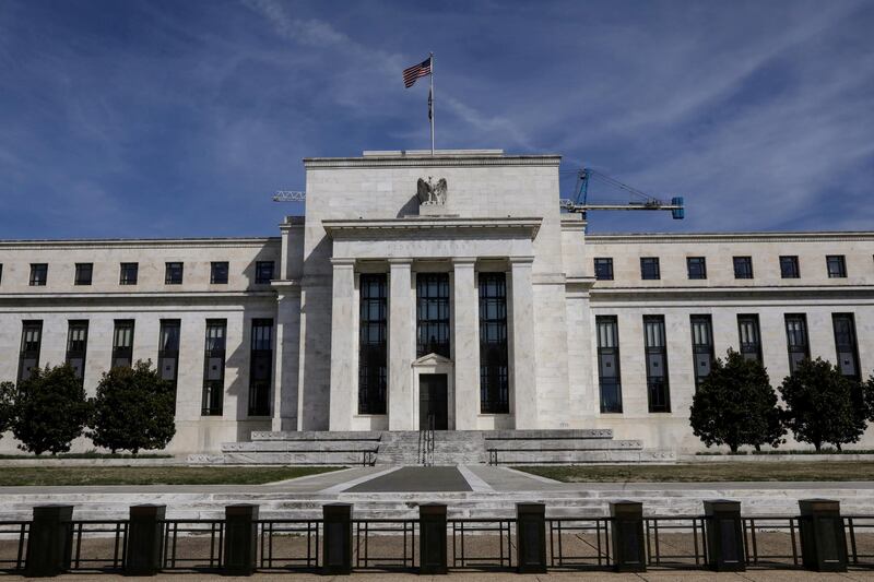 FILE PHOTO: The Federal Reserve Board building on Constitution Avenue is pictured in Washington, U.S., March 27, 2019. REUTERS/Brendan McDermid/File Photo