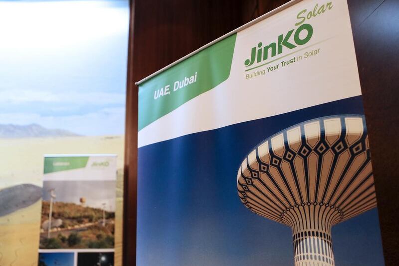 An Asian consortium consisting of Jinko­Solar of China and Marubeni of Japan submitted 2.42 US cents per kilowatt hour for the 350MW Sweihan solar project in Abu Dhabi, a new world record. Sarah Dea / The National
