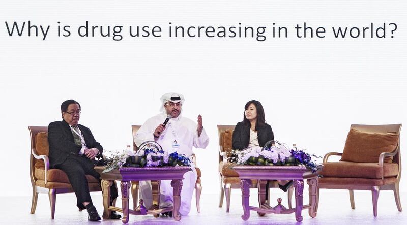 Dr Hamad Al Ghafri, director general of the National Rehabilitation Centre at the global Forum for Youth Leaders on Drug Prevention. Mona Al Marzooqi / The National