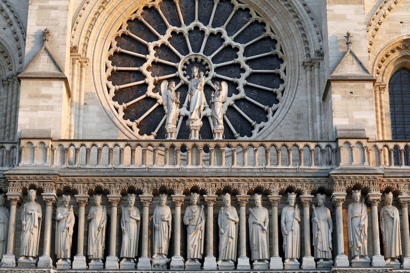 Kings gallery, Notre-Dame de Paris cathedral. (Photo by: Godong/UIG via Getty Images)