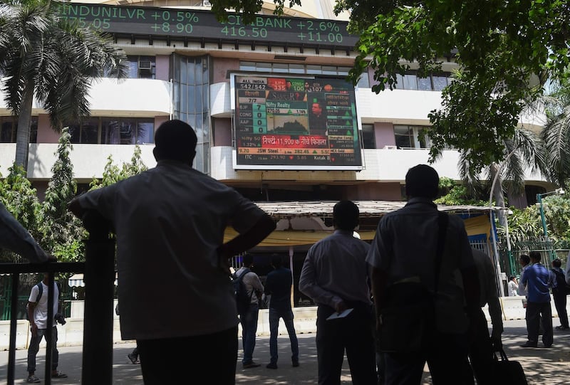 Indian stocks jumped to a record highs as early election results showed Prime Minister Narendra Modi on course for a second term. AFP