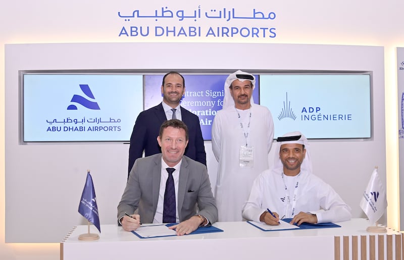 Abu Dhabi Airports signed an air taxi agreement with French engineering and operations firm Groupe ADP. Photo: Abu Dhabi Airports