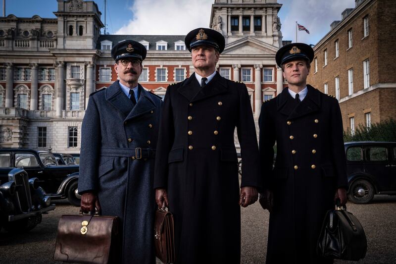 Matthew Macfadyen, Colin Firth and Johnny Flynn in 'Operation Mincemeat'. Photo: Netflix