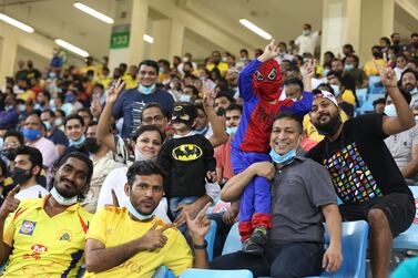 Fans during the final of the Vivo Indian Premier League 2021 between the Chennai Super Kings and the Kolkata Knight Riders held at the Dubai International Stadium in the United Arab Emirates on the 15th October 2021

Photo by Arjun Singh / Sportzpics for IPL