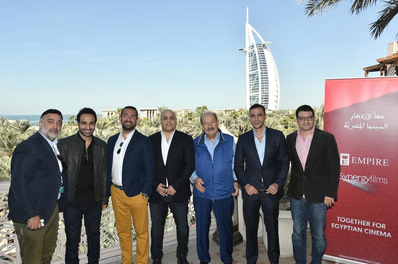 From second left: Ahmad Fahmy, Mario Junior Haddad, Ahmad Badawy, Mario Haddad, Mohamed Adel Emam and Yasser Howaidy pose during a photocall on day two. Vittorio Zunino Celotto / Getty Images for Diff