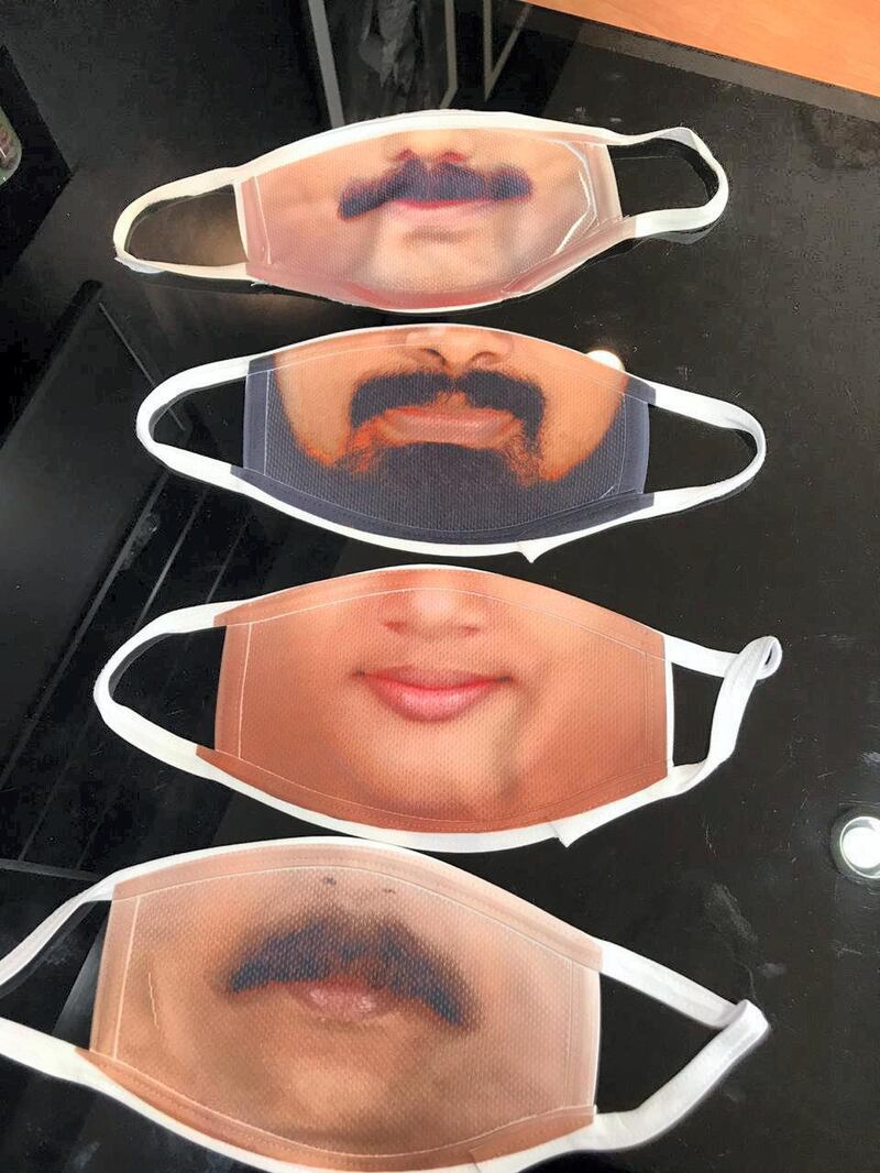 Binesh G Paul from Etumanoor in southern state of Kerala, is using digital printing to customise protective masks for customers by printing their faces on the protective cloth to make it look like real. Photo credit: Binesh G Paul

