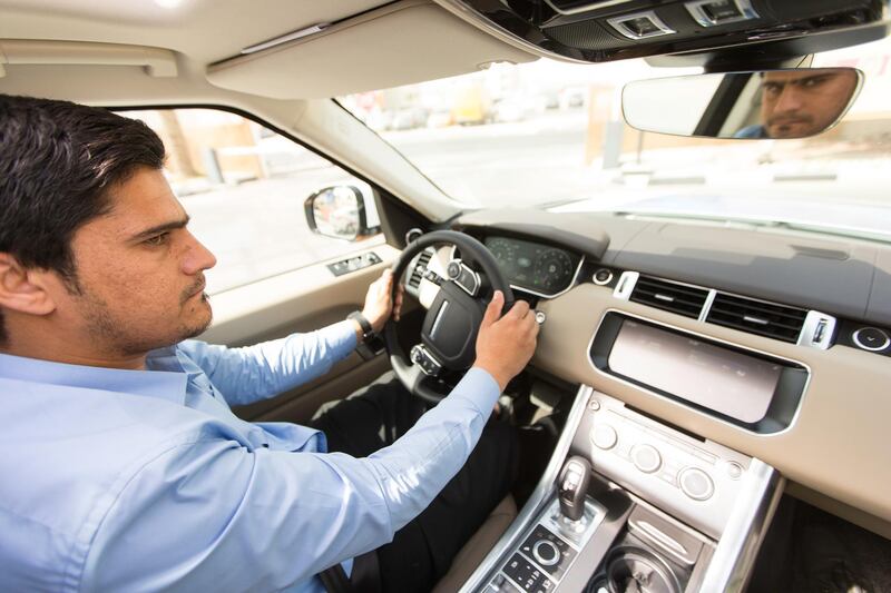 Dubai, United Arab Emirates, June 8, 2017:     Rashid Ghulam Nadir drives a Range Rover, one of the vehicles available for the Emirates Driving Institute's platinum driving course at their Al Qusais location in Dubai on June 8, 2017. Christopher Pike / The National

Job ID: 79337
Reporter: Ramona Ruiz
Section: News
Keywords:  *** Local Caption ***  CP0608-na-driving-course-04.JPG