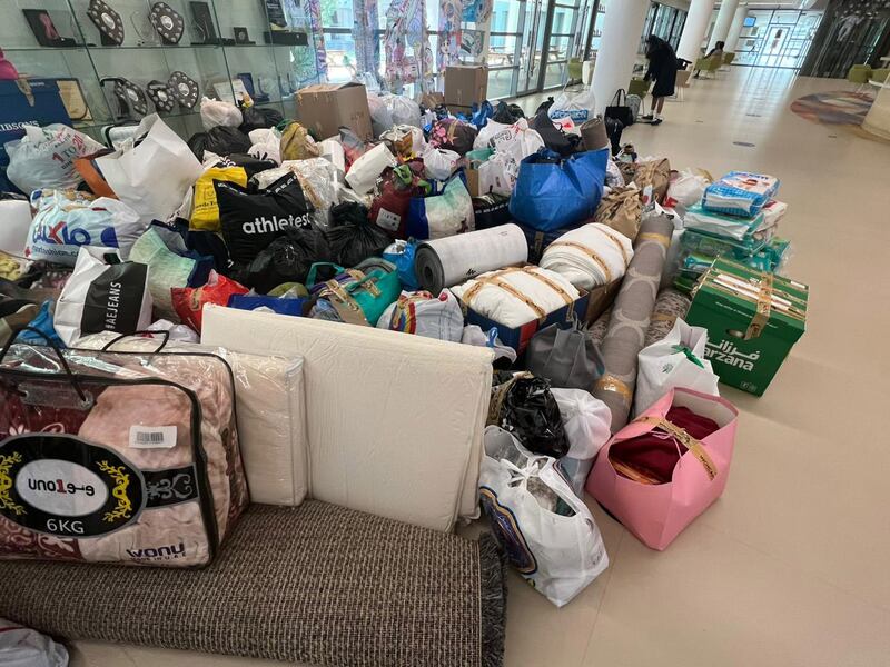 Hartland International School in Dubai put out an urgent appeal on Thursday evening for earthquake aid and by Friday had enough donations to fill a couple of three tonne lorries. Photo: Hartland International School 