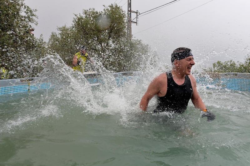 A participant takes part in the annual of Hannibal race Lebanon 2019 in Zen village, district of Batroun north Beirut, Lebanon. More than eight hundred Lebanese and foreign Participants took part in an eight km obstacle race. Courses are uniquely designed to test mental and emotional fitness. EPA