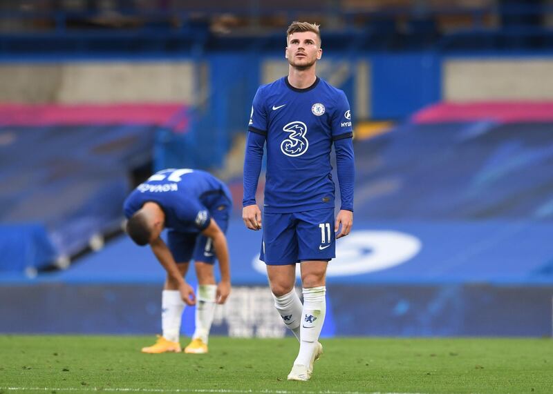 Chelsea's Timo Werner looks dejected. Reuters
