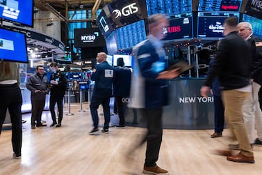 NEW YORK, NEW YORK - JANUARY 02: Traders work on the floor of the New York Stock Exchange (NYSE) on the first trading day of 2024 on January 02, 2024 in New York City.  Stocks were lower in morning trading as investors come of an unexpected strong year in stocks and the American economy overall.    Spencer Platt / Getty Images / AFP (Photo by SPENCER PLATT  /  GETTY IMAGES NORTH AMERICA  /  Getty Images via AFP)