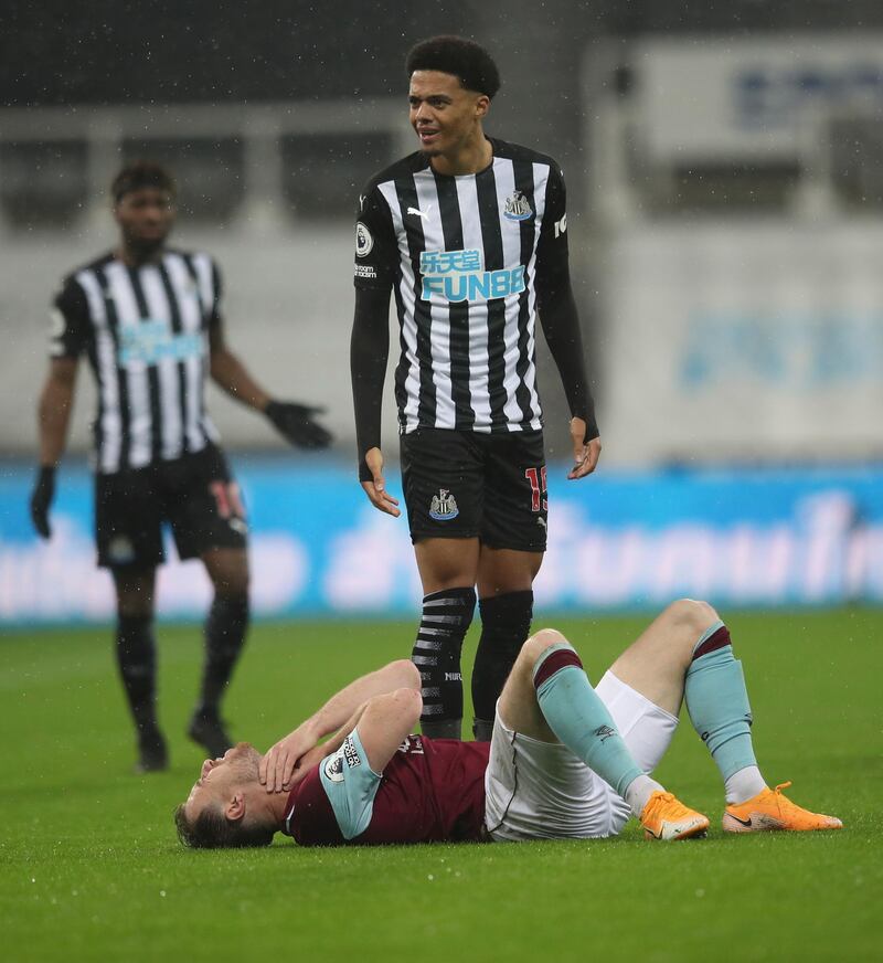 Jamal Lewis - 7: The summer signing from Norwich provides Newcastle with a good attacking option from left-back. Booked in second half for catching Barnes in the neck with his arm. EPA