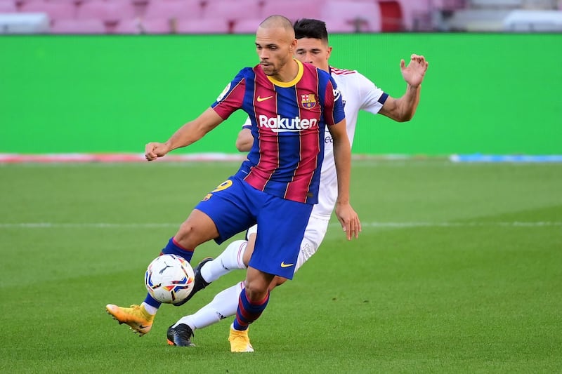 Martin Braithwaite 7 – Scored Barca’s first goal and, for the second time in a week, was in the right place at the right time to bundle home from close range. Worked hard for the team, and his presence freed Messi. AFP