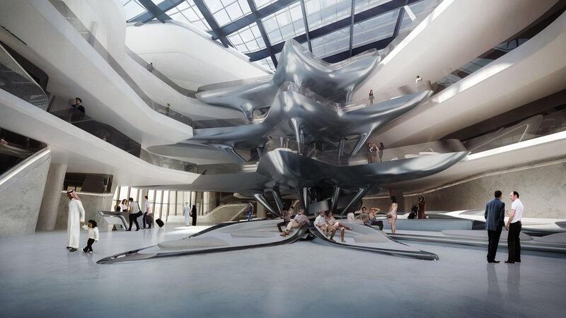 The interiors express Ms Hadid's investigations into the concepts of fluidity and of seamless spatial flow.