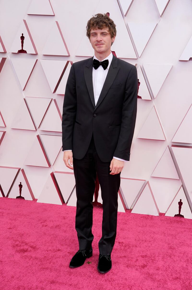 Emile Mosseri arrives at the 93rd Academy Awards at Union Station in Los Angeles, California, on April 25, 2021. AP