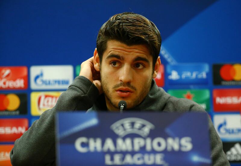 Soccer Football - Champions League - Chelsea Press Conference - Stadio Olimpico, Rome, Italy - October 30, 2017   Chelsea’s Alvaro Morata during the press conference   REUTERS/Alessandro Bianchi