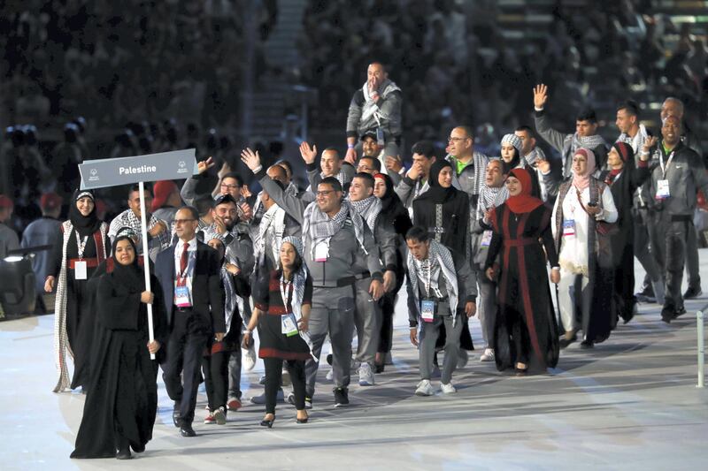 ABU DHABI, UNITED ARAB EMIRATES. 14 MARCH 2019. Opening Ceremony of the Special Olympics at Zayed Sports City. (Photo: Antonie Robertson/The National) Journalist: None: National.