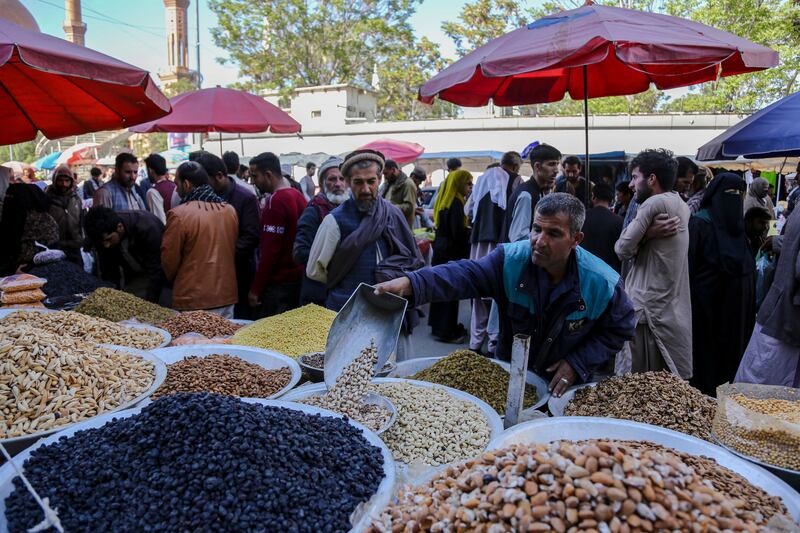 A market in Kabul during Eid Al Adha last month. EPA