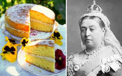 The simple sponge cake became the Victoria sponge when Queen Victoria took a liking to it. Photos: Getty Images / Wikipedia