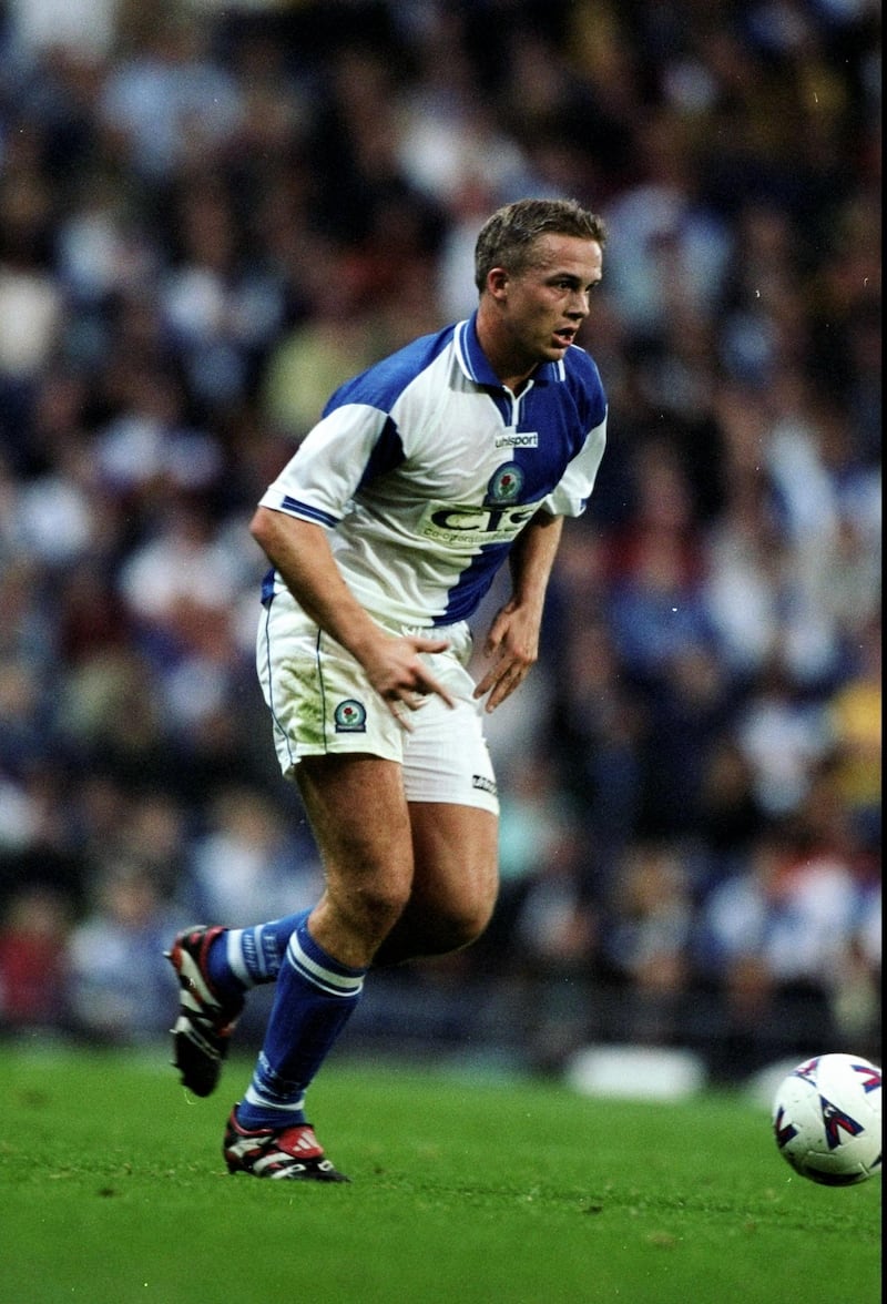 6 Aug 1998:  Kevin Davies of Blackburn Rovers in action during a pre-season Friendly match against PSV Eindhoven at Ewood Park in Blackburn, England. Blackburn Rovers won the match 1-0. \ Mandatory Credit: Phil  Cole/Allsport