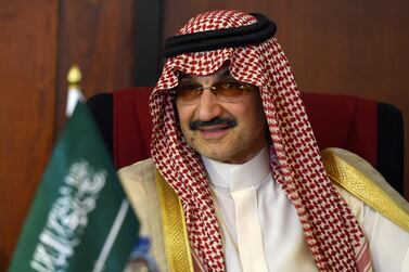 Saudi Arabia's Prince Alwaleed bin Talal. Kingdom Holding shareholders approved the approved the related-party transaction during an annual general meeting. AFP