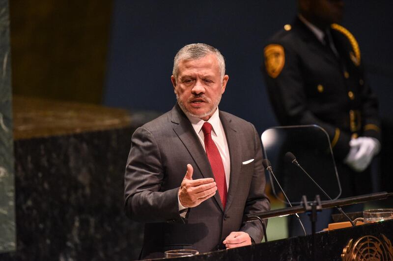 King Abdullah II bin Al Hussein of Jordan speaks at the United Nations (U.N.) General Assembly in New York City. World leaders are gathered for the 74th session of the UN amid a warning by Secretary-General Antonio Guterres in his address yesterday of the looming risk of a world splitting between the two largest economies - the U.S. and China.  Getty Images