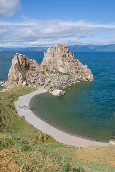 Lake Baikal, island Olkhon, rock of Shamanka, summer (iStockphoto.com)