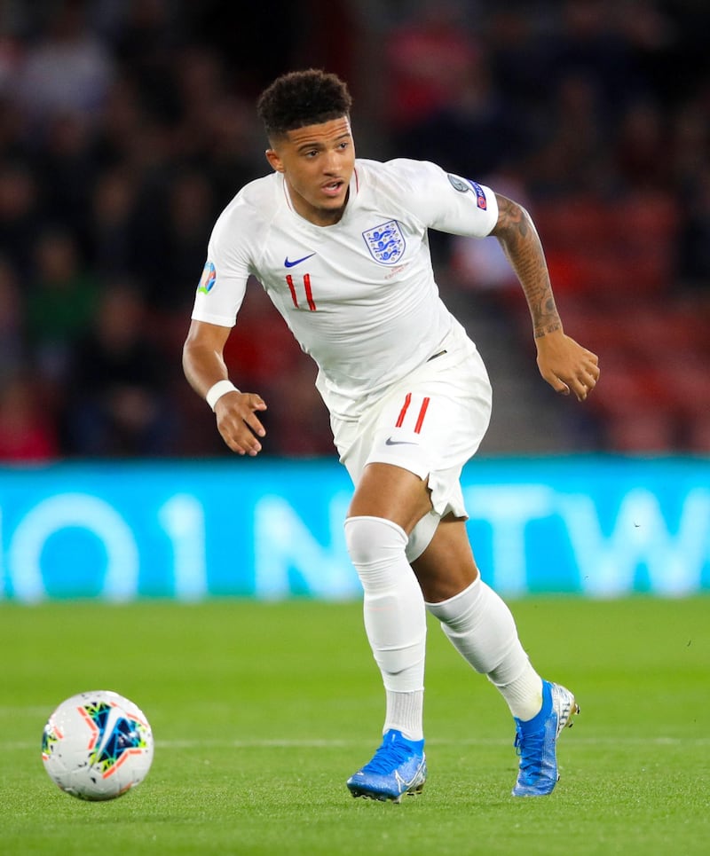 Jadon Sancho has won 11 caps for England, scoring two goals. PA