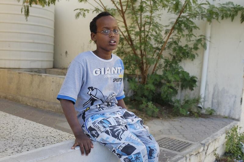 Faisal Hansh, 10, needs a corneal transplant to save his sight. Sarah Dea / The National