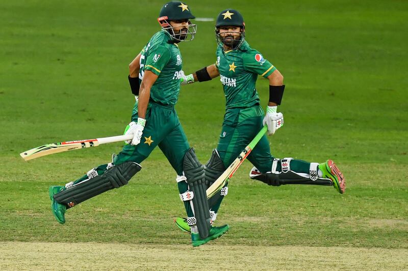 Captain Babar Azam, left, and Mohammed Rizwan are the leading lights of Pakistan cricket. AFP