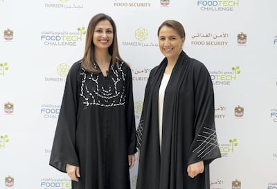 Rima Al Mokarrab, Chairman of Tamkeen, and Mariam Al Mheiri, Minister of State for Food Security. Courtesy: Tamkeen