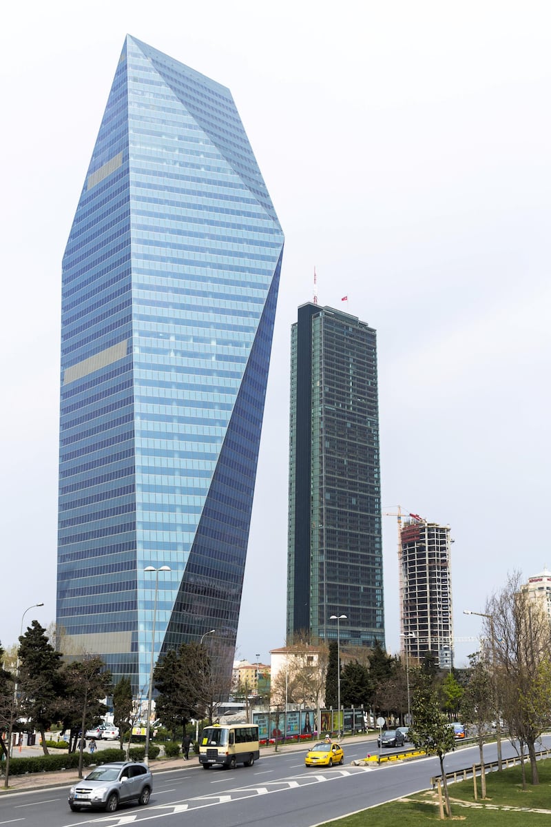 TURKEY - APRIL 03: Levent, financial business district - skyscraper Soyak Tower Center, Istanbul Sapphire Tower shopping center Istanbul, Turkey (Photo by Tim Graham/Getty Images)
