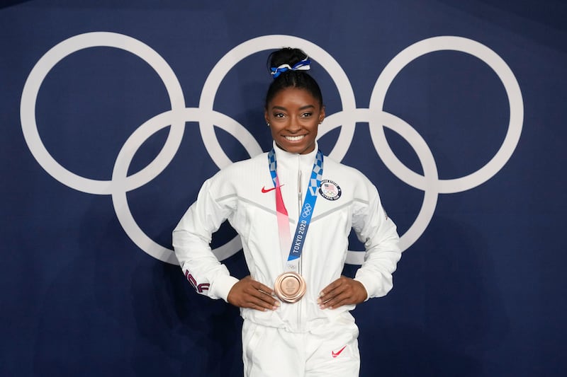 Simone Biles is the most decorated US gymnast in history. AP