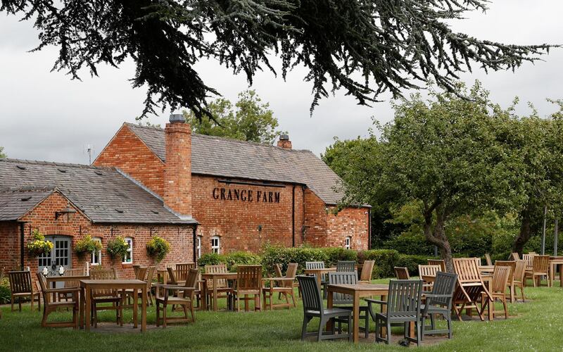 Tables stand empty in the beer garden of the closed Grange farm pub during local lockdown in Leicester, England.  The UK Government announced that Pubs, Hotels and Restaurants can open from Saturday, July 4th providing they follow guidelines on social distancing and sanitising, whilst the city of Leicester remains in lockdown following a spike in coronavirus cases. Getty Images