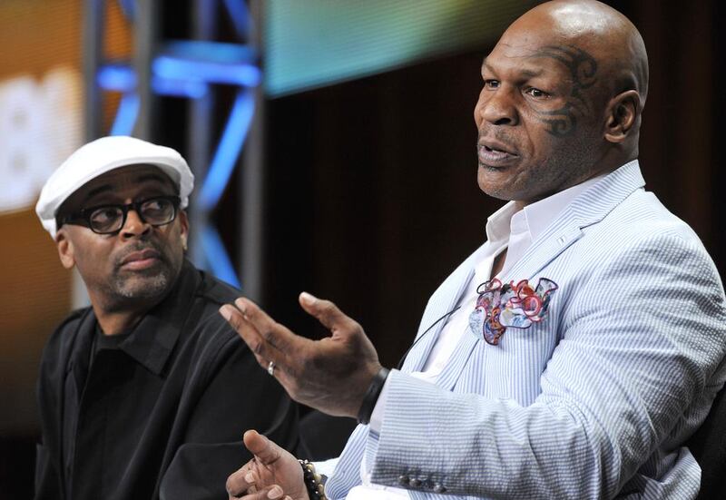 Spike Lee, left, director of "Mike Tyson: Undisputed Truth," and Mike Tyson. Chris Pizzello / Invision /AP