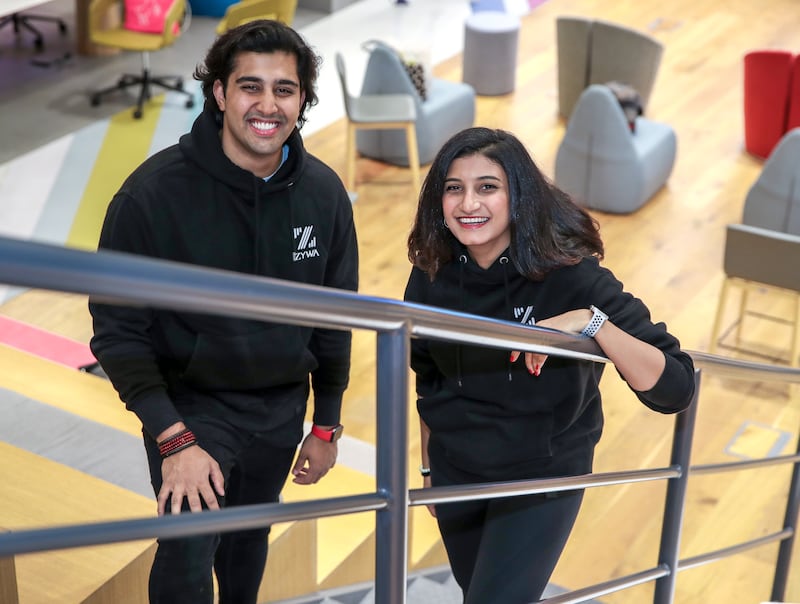 Nuha Hashem and Alok Kumar are the co-founders of teenager-focused neobank Zywa that offers a gamified, community-based banking app and payment card for Gen Z. Victor Besa / The National