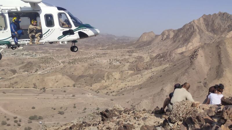 The two hikers became exhausted and disoriented and had to be rescued. Photo: Dubai Police