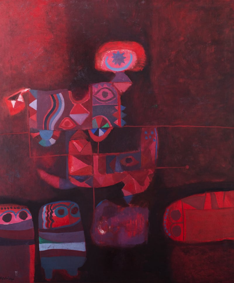 Figures in Red (1968), by Dia Al Azzawi. Photo: Meem Gallery