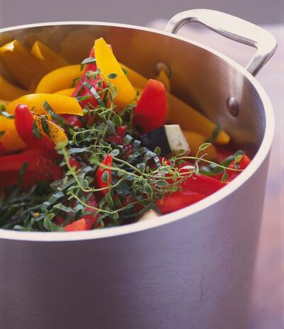 Stock pot with vegetables. Getty Images