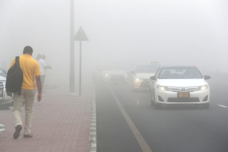 Fog is plaguing the Emirates again today. Pawan Singh / The National