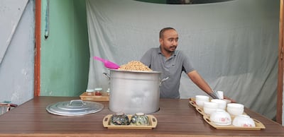 Khaled, who sells boiled chickpeas at his road-side stand was born and raised in Yaqub Mansour, Rabat, Morocco. Picure by Saeed Saeed