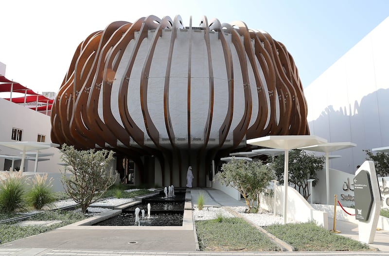 The Oman pavilion was built using timber, a sustainable building material. Pawan Singh / The National