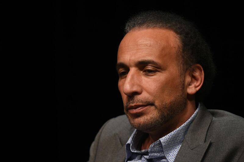 (FILES) In this file photo taken on March 26, 2016 Swiss Islamologist Tariq Ramadan takes part in a conference on the theme "Live together" in Bordeaux. Prominent Islamic scholar Ramadan who spend more than seven months in custody on rape charges he furiously denies, has his bail request denied for a third time on September 26, 2018. / AFP / MEHDI FEDOUACH
